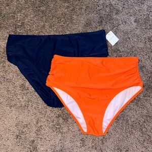 Swimsuit bottom size large orange & navy blue bundle